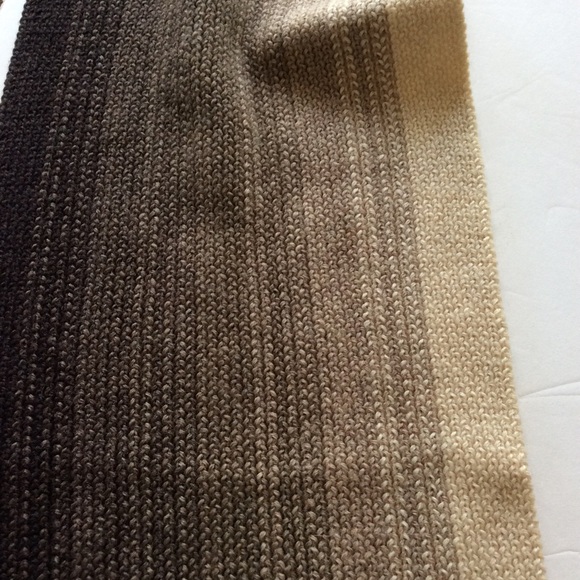 ITALIAN WOOL BROWN OMBRÉ FRINGE SCARF… - Picture 8 of 8